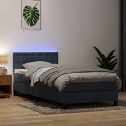 vidaXL sötétszürke bársony rugós ágy matraccal 80x220 cm (3317290)