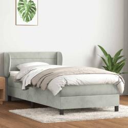 vidaXL világosszürke bársony rugós ágy matraccal 80x210 cm (3317589)
