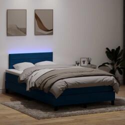 vidaXL sötétkék bársony rugós ágy matraccal 120x210 cm (3316975) - vidaxl