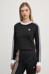 Adidas pamut hosszúujjú 3-Stripes fekete, JC5774 - fekete S