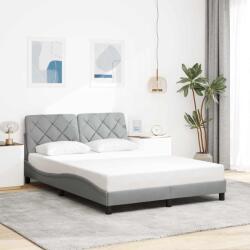 vidaXL világosszürke szövet ágykeret matrac nélkül 140 x 190 cm (3310594)