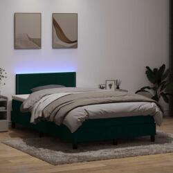 vidaXL sötétzöld bársony rugós ágy matraccal 120x210 cm (3316782)