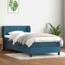 vidaXL sötétkék bársony rugós ágy matraccal 80x220 cm (3317551)