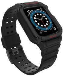 Hurtel Védőszíjszíj tokkal Apple Watch 7 / SE (41/40 / 38 mm) tokkal, páncélozott óraburkolattal, fekete