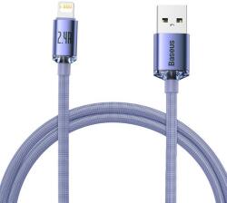 Baseus Cablu Date si Incarcare USB-A - Lightning Baseus Crystal Shine Series, 1.2m, Mov
