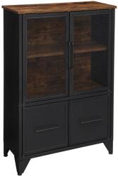 VASAGLE Padlón álló tárolószekrény, könyvespolc 75 x 100 x 33 cm rusztikus barna (LSC053B01)