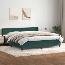 vidaXL sötétzöld bársony rugós ágy matraccal 200x210 cm (3318048)