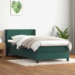 vidaXL sötétzöld bársony rugós ágy matraccal 80x220 cm (3318054)