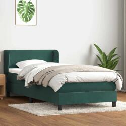 vidaXL sötétzöld bársony rugós ágy matraccal 80x220 cm (3317466)