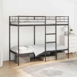 vidaXL fekete acél emeletes ágy matrac nélkül 80 x 200 cm (42000320) - vidaxl