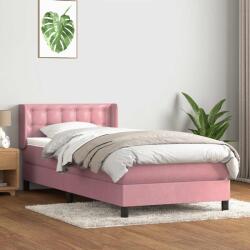 vidaXL rózsaszín bársony rugós ágy matraccal 80x220 cm (3318476)