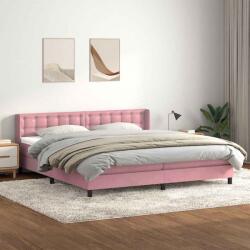 vidaXL rózsaszín bársony rugós ágy matraccal 200x210 cm (3318470)