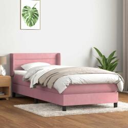 vidaXL Box Spring ágy matraccal rózsaszín 100x220 cm bársony (3318236)