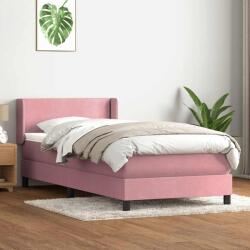 vidaXL Box Spring ágy matraccal rózsaszín 100x220 cm bársony (3317984)
