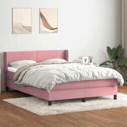 vidaXL rózsaszín bársony rugós ágy matraccal 140x210 cm (3317948)