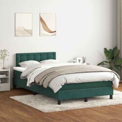 vidaXL sötétzöld bársony rugós ágy matraccal 120x210 cm (3316590)