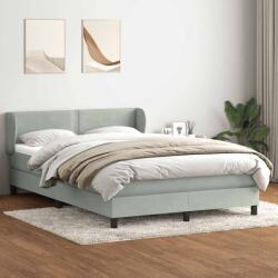 vidaXL világosszürke bársony rugós ágy matraccal 140x210 cm (3317439)