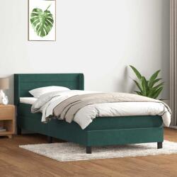 vidaXL sötétzöld bársony rugós ágy matraccal 80x220 cm (3318222)