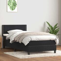 vidaXL fekete bársony rugós ágy matraccal 80x220 cm (3316139)