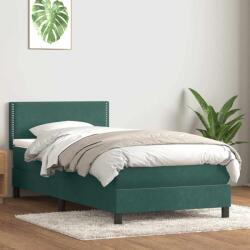 vidaXL sötétzöld bársony rugós ágy matraccal 80x210 cm (3316092)
