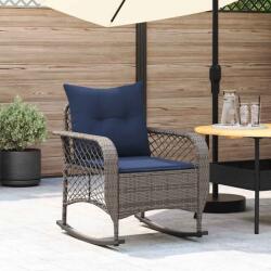 vidaXL szürke polyrattan kerti hintaszék párnával (4104200)