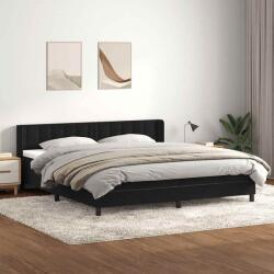 vidaXL fekete bársony rugós ágy matraccal 200x210 cm (3318467)