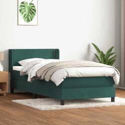 vidaXL sötétzöld bársony rugós ágy matraccal 80x210 cm (3318012)