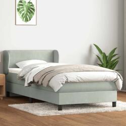 vidaXL világosszürke bársony rugós ágy matraccal 90x210 cm (3317427)