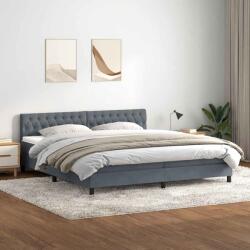 vidaXL sötétszürke bársony rugós ágy matraccal 200x210 cm (3316516)