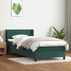 vidaXL sötétzöld bársony rugós ágy matraccal 80x210 cm (3318180)