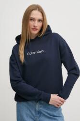 Calvin Klein pamut melegítőfelső sötétkék, női, nyomott mintás, kapucnis, K20K205449 - sötétkék XS