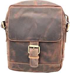  Geanta de Umar Barbati Tip borseta, Hunter Brand, Piele naturala de Vanat, Maro, 23x27x7 cm, Maro Roscat