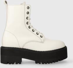 Tommy Jeans bőr bakancs TJW BOOT ZIP UP fehér, női, lapos talpú, EN0EN02305 - fehér Női 40