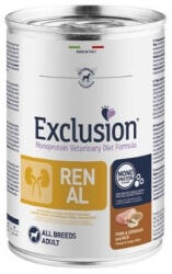 Exclusion Veterinary Diet Renal Pork & Sorghum and Rice konzerv kutyának 400g - vetpluspatika
