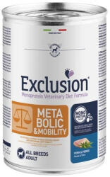 Exclusion Veterinary Diet Metabolic+Mobility Pork and Fibres konzerv kutyának 400g - vetpluspatika