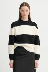 APC A. P. C. gyapjú pulóver pull penny női, fekete, félgarbó nyakú, WVBDL. F23370 - fekete L