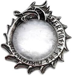 R. M. ékszer Kör fém sárkány hegyikristály medál 4cm (022061)