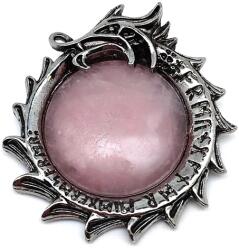 R. M. ékszer Kör fém sárkány rózsakvarc medál 4cm (022062)