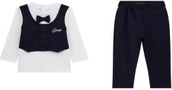 GUESS Комплект риза с пришит елек и панталон в тъмно синьо за бебе момче Guess