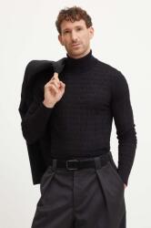 Giorgio Armani gyapjú pulóver könnyű, férfi, fekete, garbónyakú, 6D1MXJ 1MJMZ - fekete XXL