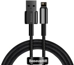 Baseus Cablu Date si Incarcare Baseus USB-A - Lightning Tungsten Gold 20W 1m Negru