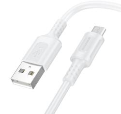 BOROFONE Cablu Date si Incarcare Borofone USB-A - microUSB BX111 Feliz 18W 1m Alb