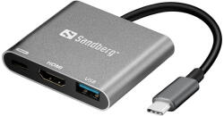 Sandberg USB-C dokkoló, USB-C Mini Dock HDMI+USB
