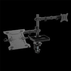 ADVANCE Monitor/Notebook Asztali konzol - XTENDMOUNTS FLEX (17-32", Max. : 2x9kg, dönthető, forgatható, fekete)