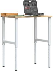 vidaXL Работна маса 80x60x(71, 5-98) cm Дъб от масивна дървесина (3309716)