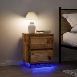 vidaXL 2 db antik fa éjjeliszekrények LED világítással 38x34x50 cm (861298) - vidaxl