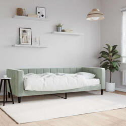 vidaXL világosszürke bársony kanapéágy matraccal 80 x 200 cm (3196660) - pepita