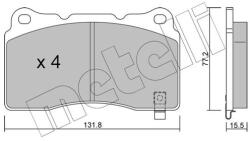 METELLI fékbetétkészlet, tárcsafék METELLI 22-0288-8