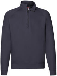 Fruit of the Loom Férfi prémium cipzáras nyakú pulóver 4XL kék