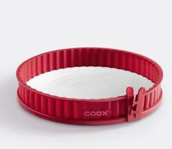 coox Силиконова форма за киш COOX с порцеланова основа в червен цвят - Ø26 х h4 см (COOX 1605-301)